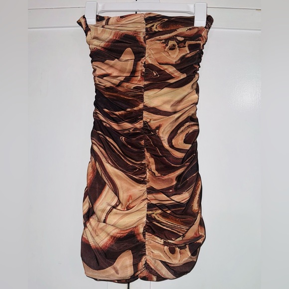 Tiger Mist Samira Mini Dress In Chocolate Swirl - Picture 6 of 8